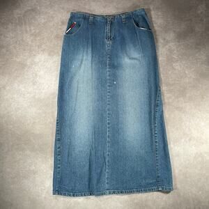 Vintage Women’s Chic Tommy Hilfiger Washed Denim Maxi Skirt
